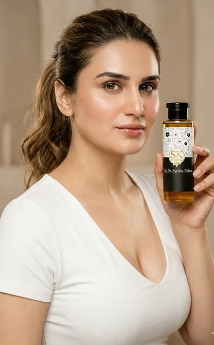 Discover how to increase breast size naturally with Dr. Ayesha Zahra’s SK Organic oil.